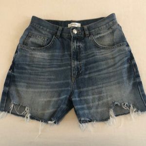 ANINE BING HIGH WAISTED JEAN SHORTS